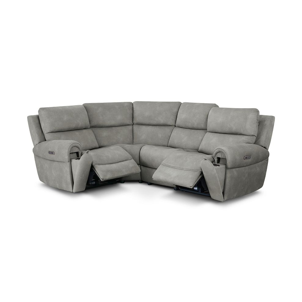Ezra Group 2 Electric Recliner with Power Headrest & Lumbar Support - Right Hand in Dexter Stone Fabric 3