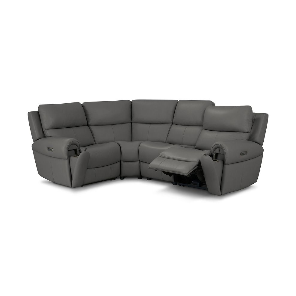 Ezra Group 2 Electric Recliner with Power Headrest & Lumbar Support - Right Hand in Elephant Grey Leather 3