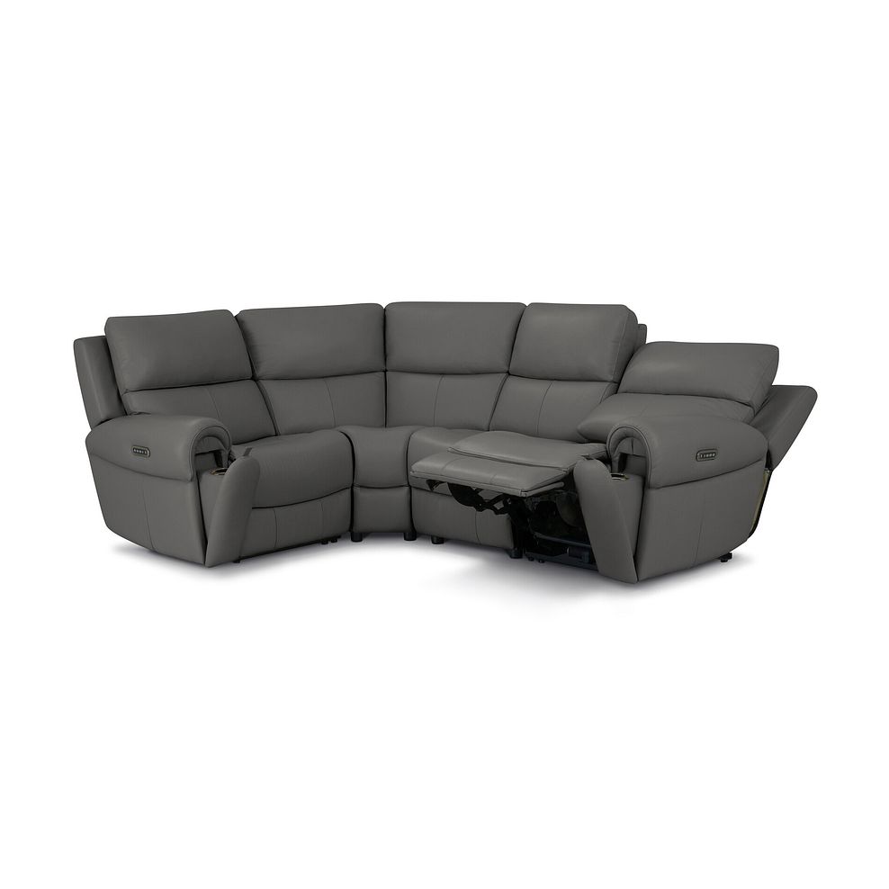 Ezra Group 2 Electric Recliner with Power Headrest & Lumbar Support - Right Hand in Elephant Grey Leather 4