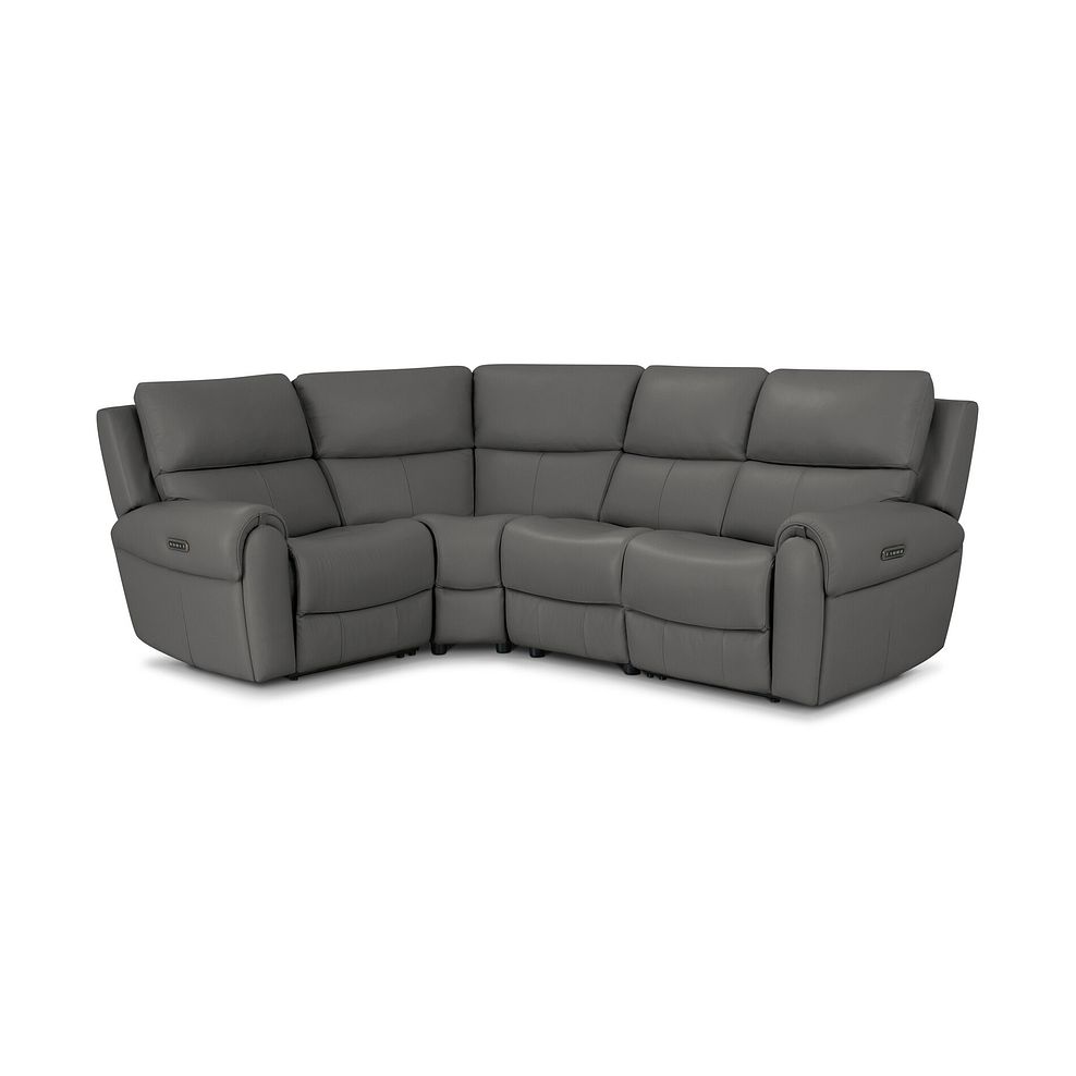 Ezra Group 2 Electric Recliner with Power Headrest & Lumbar Support - Right Hand in Elephant Grey Leather 1