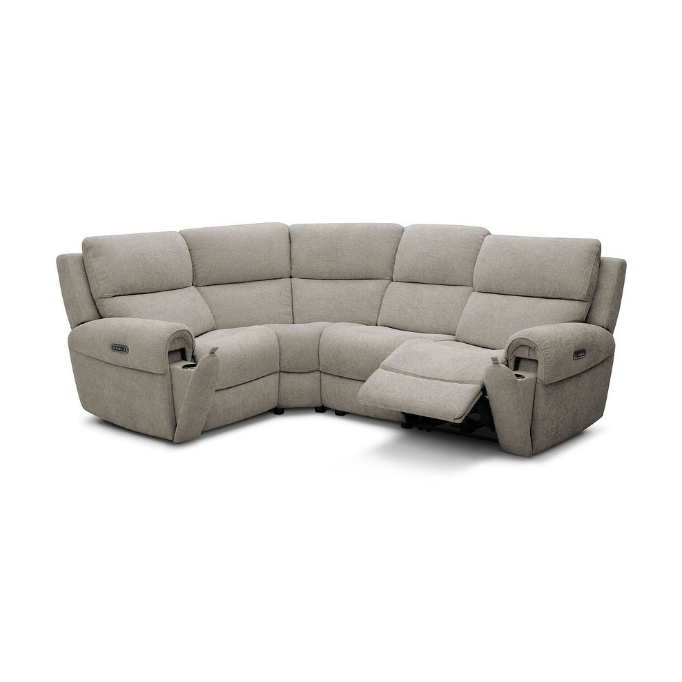 Ezra Group 2 Electric Recliner with Power Headrest & Lumbar Support - Right Hand in Hopsack Linen Fabric 2