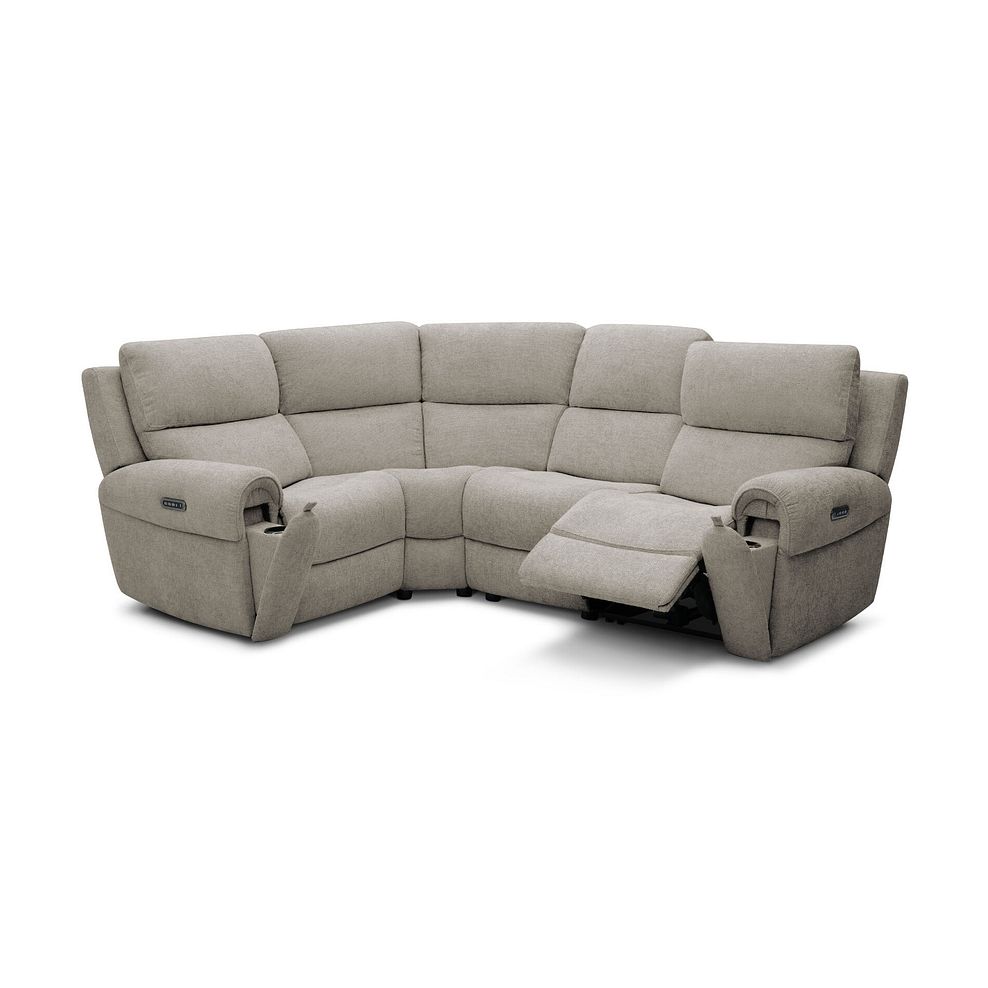 Ezra Group 2 Electric Recliner with Power Headrest & Lumbar Support - Right Hand in Hopsack Linen Fabric 3