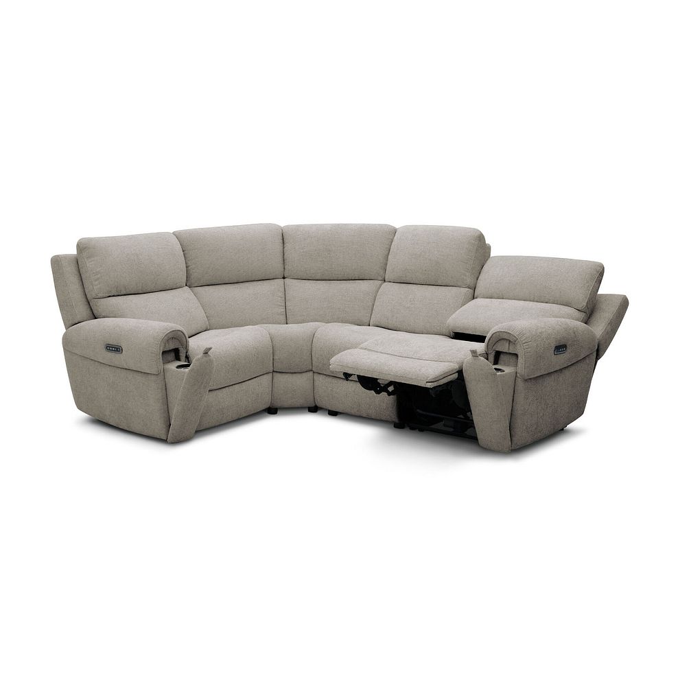 Ezra Group 2 Electric Recliner with Power Headrest & Lumbar Support - Right Hand in Hopsack Linen Fabric 4