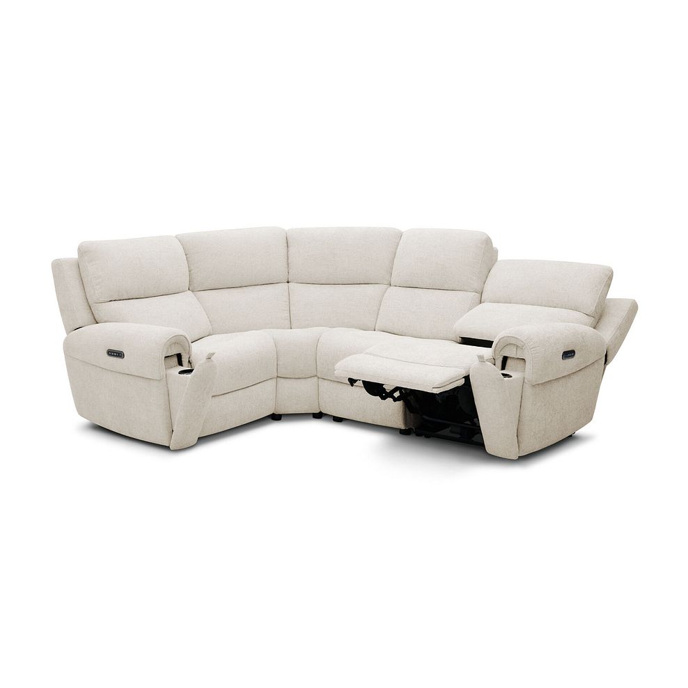 Ezra Group 2 Electric Recliner with Power Headrest & Lumbar Support - Right Hand in Hopsack Natural Fabric 4