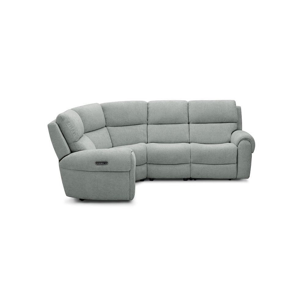 Ezra Group 2 Electric Recliner with Power Headrest & Lumbar Support - Right Hand in Hopsack Platinum Fabric 5