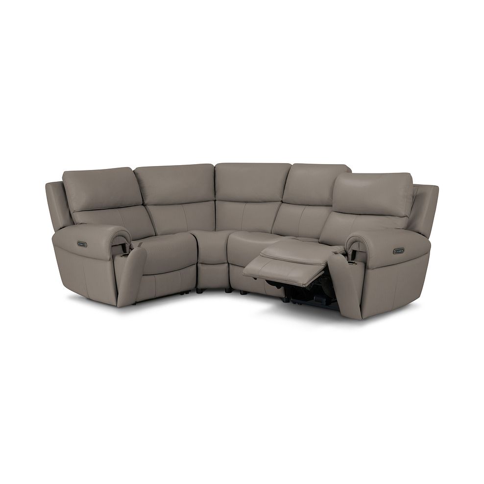 Ezra Group 2 Electric Recliner with Power Headrest Lumbar Support - Right Hand in Oyster Leather 3
