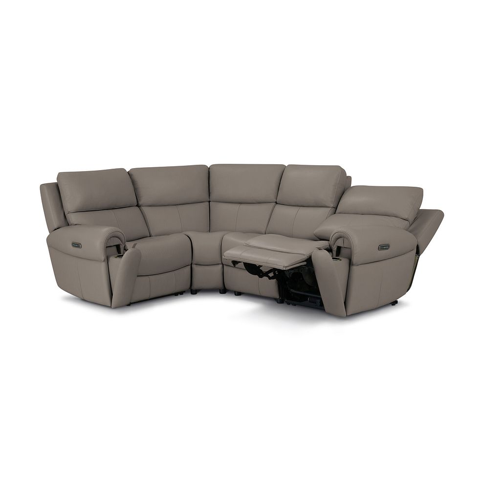 Ezra Group 2 Electric Recliner with Power Headrest Lumbar Support - Right Hand in Oyster Leather 4