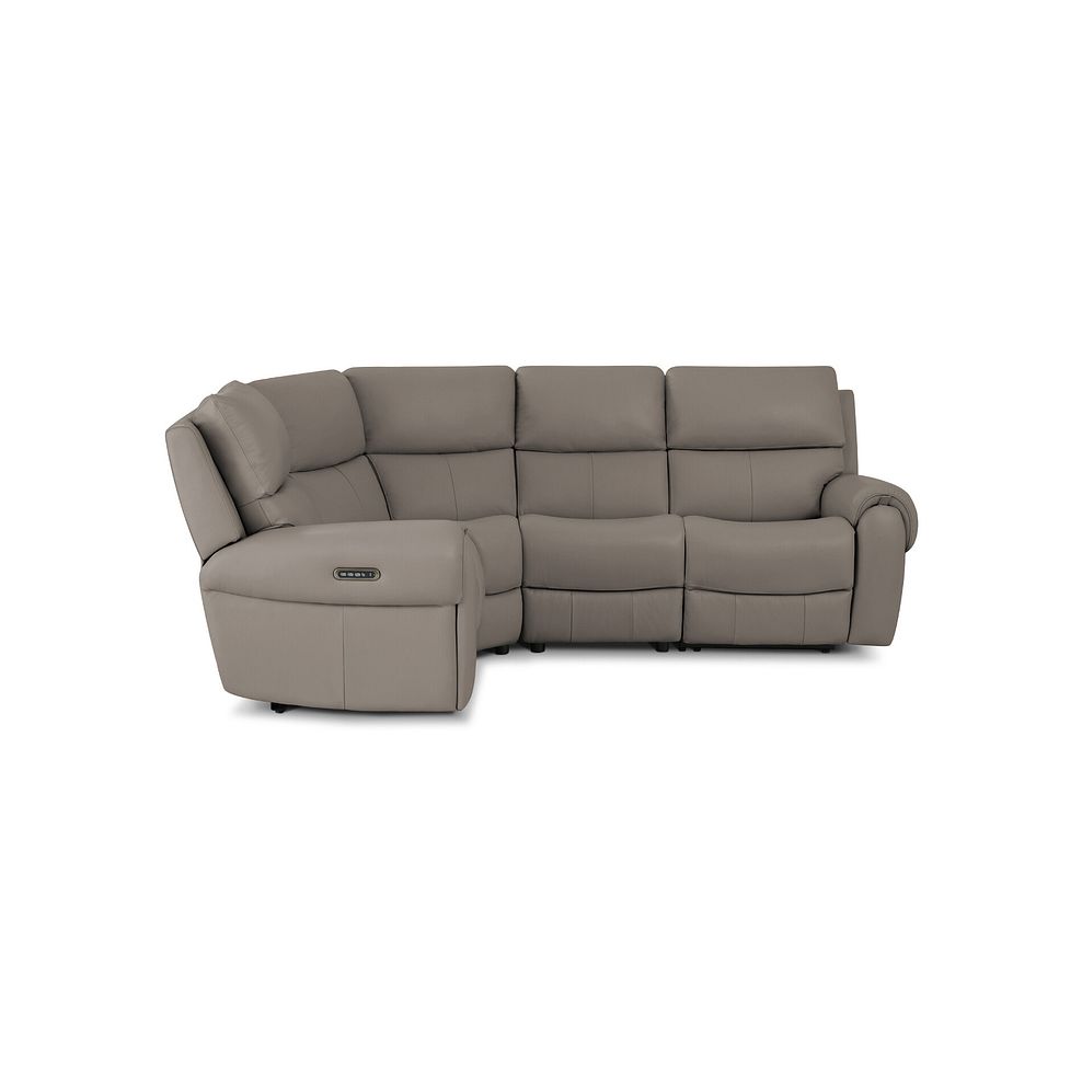 Ezra Group 2 Electric Recliner with Power Headrest Lumbar Support - Right Hand in Oyster Leather 5