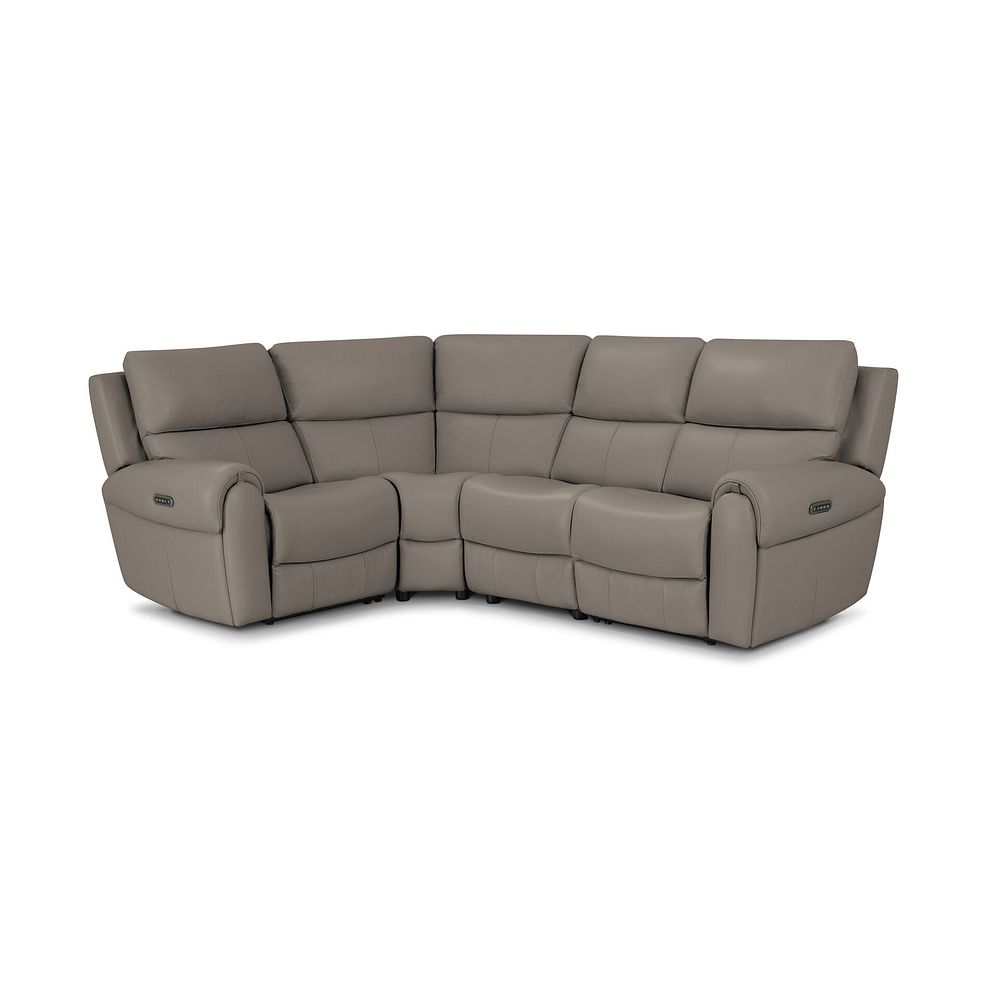 Ezra Group 2 Electric Recliner with Power Headrest Lumbar Support - Right Hand in Oyster Leather 1