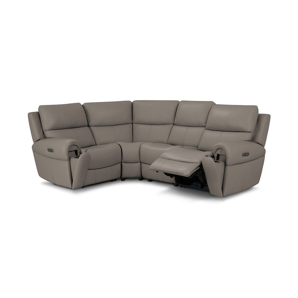 Ezra Group 2 Electric Recliner with Power Headrest Lumbar Support - Right Hand in Oyster Leather 2