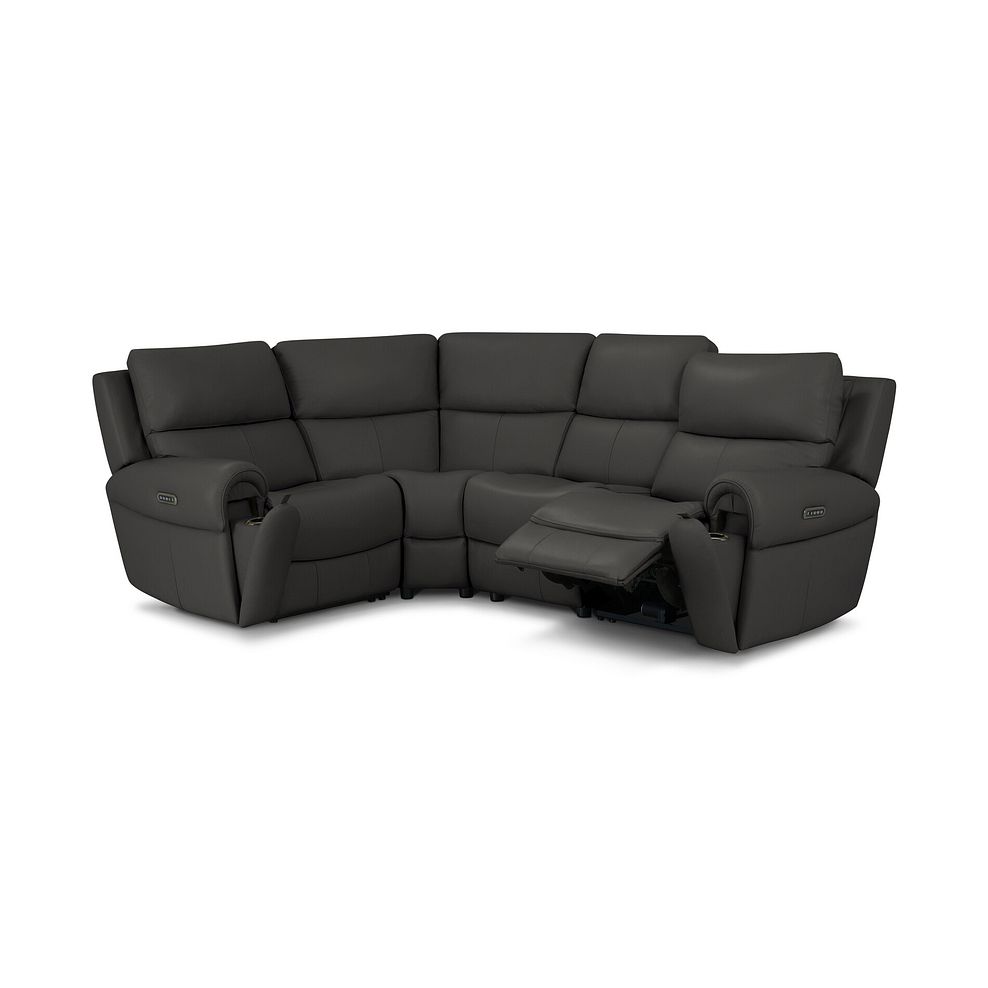 Ezra Group 2 Electric Recliner with Power Headrest & Lumbar Support - Right Hand in Storm Leather 3