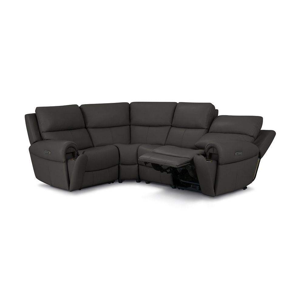 Ezra Group 2 Electric Recliner with Power Headrest & Lumbar Support - Right Hand in Storm Leather 4