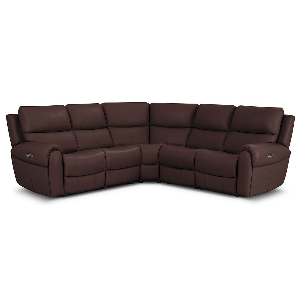 Ezra Group 3 Electric Recliner with 1 Storage Drawer in Chestnut Leather 1