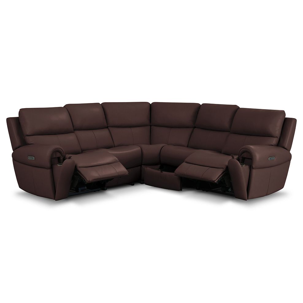 Ezra Group 3 Electric Recliner with 1 Storage Drawer in Chestnut Leather 2