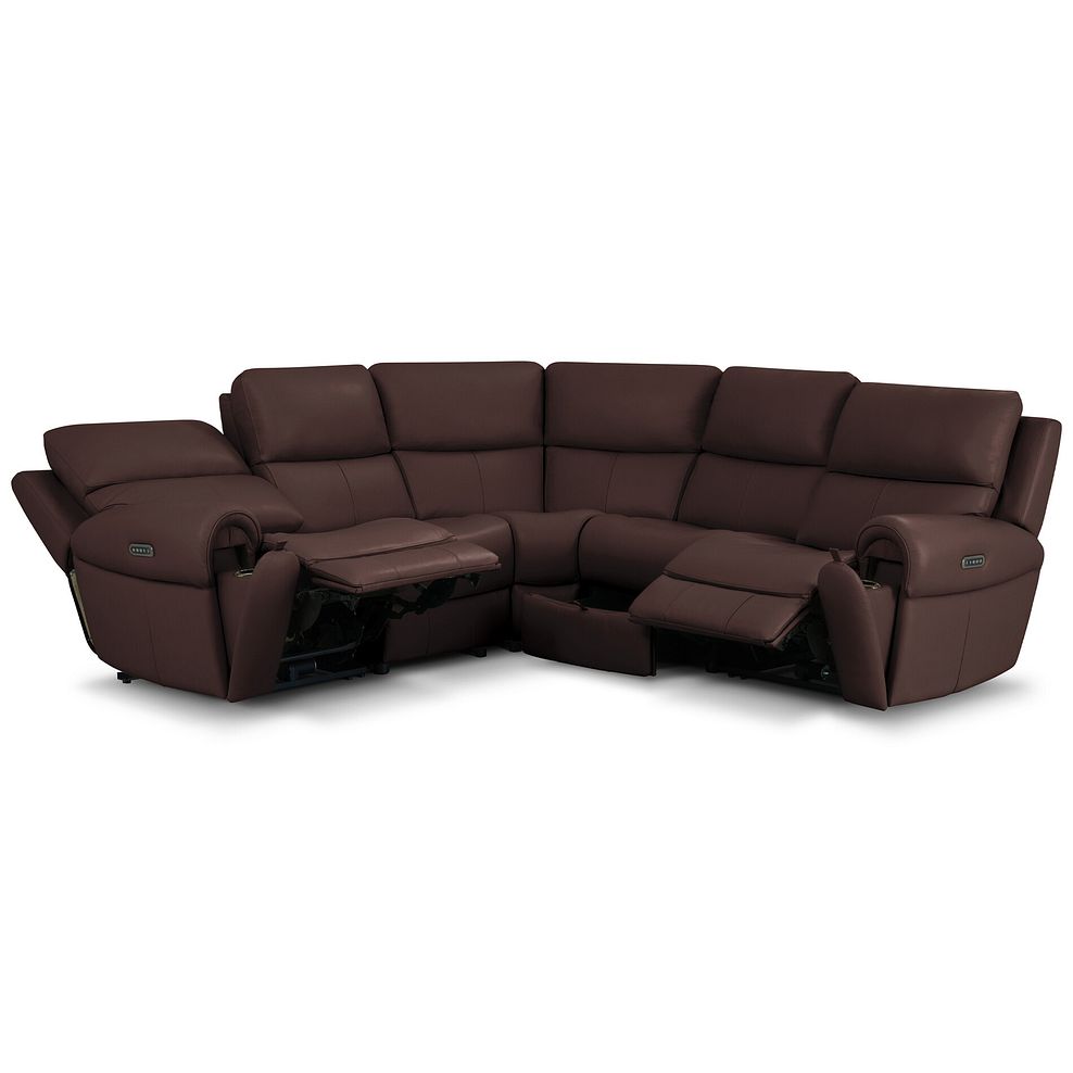 Ezra Group 3 Electric Recliner with 1 Storage Drawer in Chestnut Leather 3