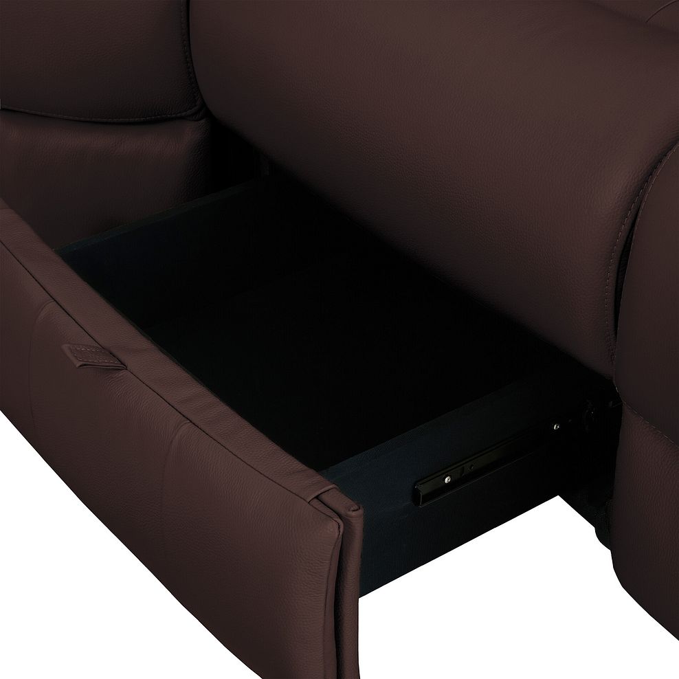 Ezra Group 3 Electric Recliner with 1 Storage Drawer in Chestnut Leather 7