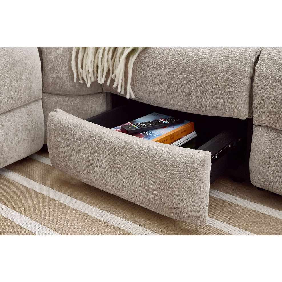Ezra Group 3 Electric Recliner with 1 Storage Drawer in Darwin Mink Fabric 3