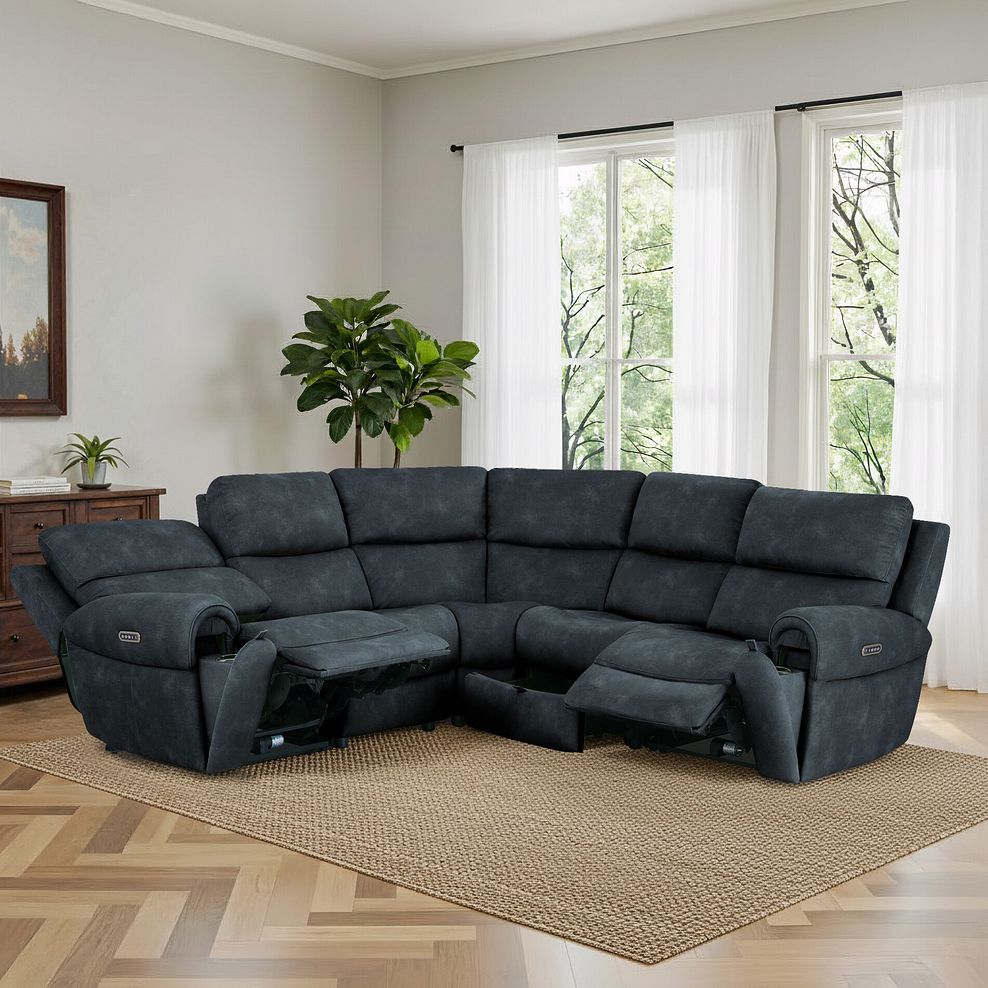 Ezra Group 3 Electric Recliner with 1 Storage Drawer in Dexter Shadow Fabric 1