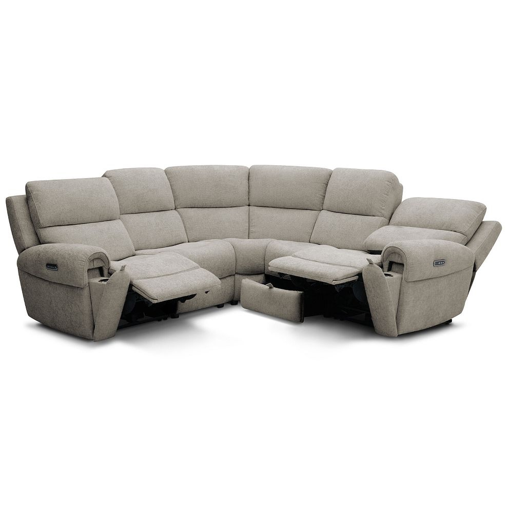 Ezra Group 3 Electric Recliner with 1 Storage Drawer in Hopsack Linen Fabric 3