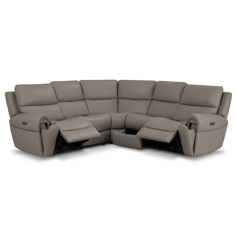 Ezra Group 3 Electric Recliner with 1 Storage Drawer in Oyster Leather 7