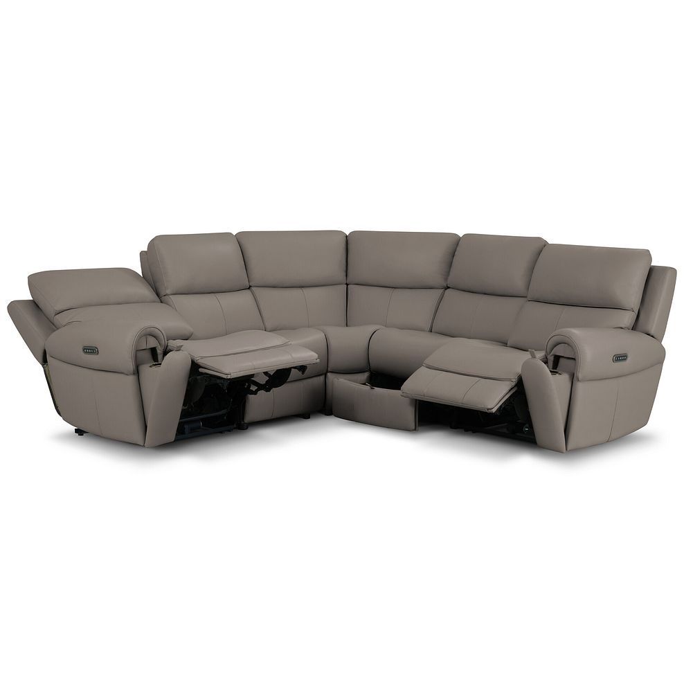Ezra Group 3 Electric Recliner with 1 Storage Drawer in Oyster Leather 8