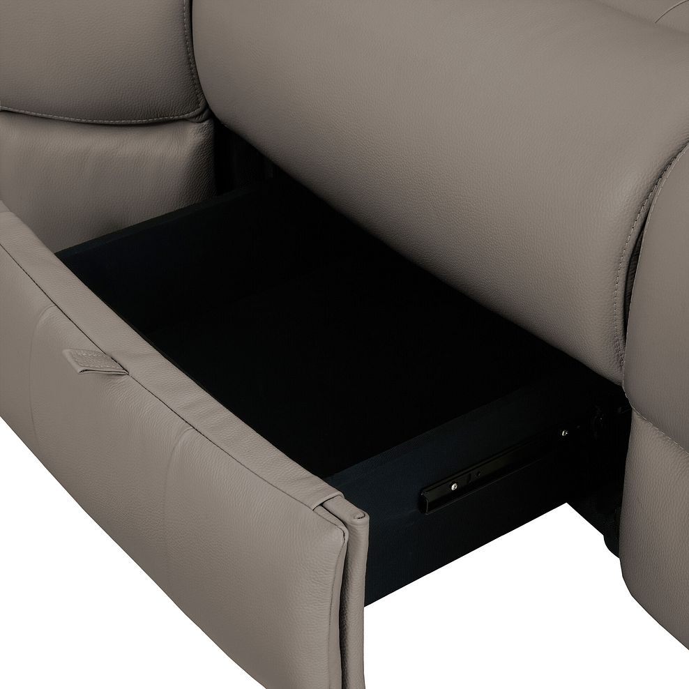 Ezra Group 3 Electric Recliner with 1 Storage Drawer in Oyster Leather 12