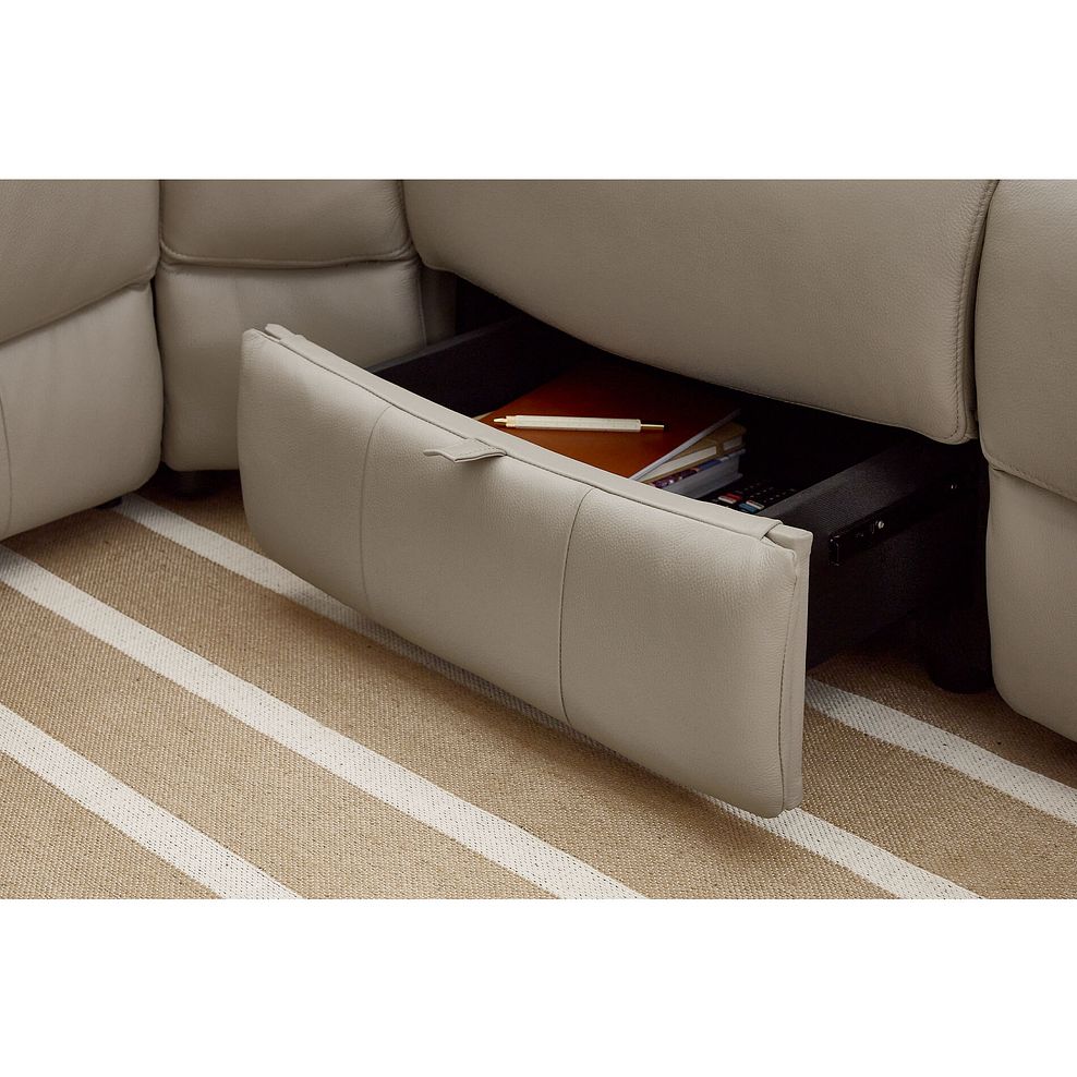 Ezra Group 3 Electric Recliner with 1 Storage Drawer in Oyster Leather 3