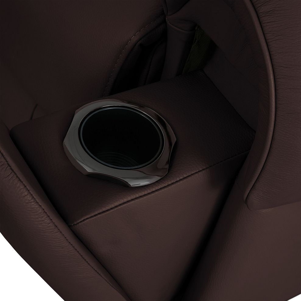 Ezra Group 3 Electric Recliner with Power Headrest & Lumbar Support with 1 Storage Drawer in Chestnut Leather 9