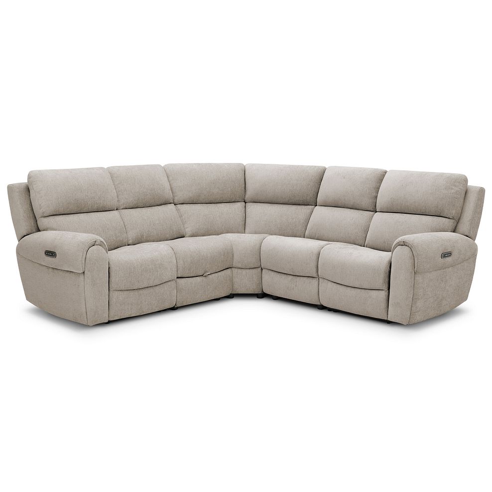 Ezra Group 3 Electric Recliner with Power Headrest  Lumbar Support with 1 Storage Drawer in Darwin Mink Fabric 5