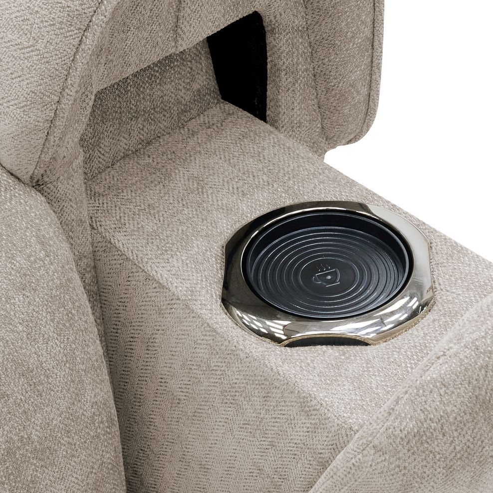 Ezra Group 3 Electric Recliner with Power Headrest  Lumbar Support with 1 Storage Drawer in Darwin Mink Fabric 10