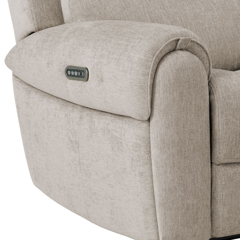 Ezra Group 3 Electric Recliner with Power Headrest  Lumbar Support with 1 Storage Drawer in Darwin Mink Fabric 13
