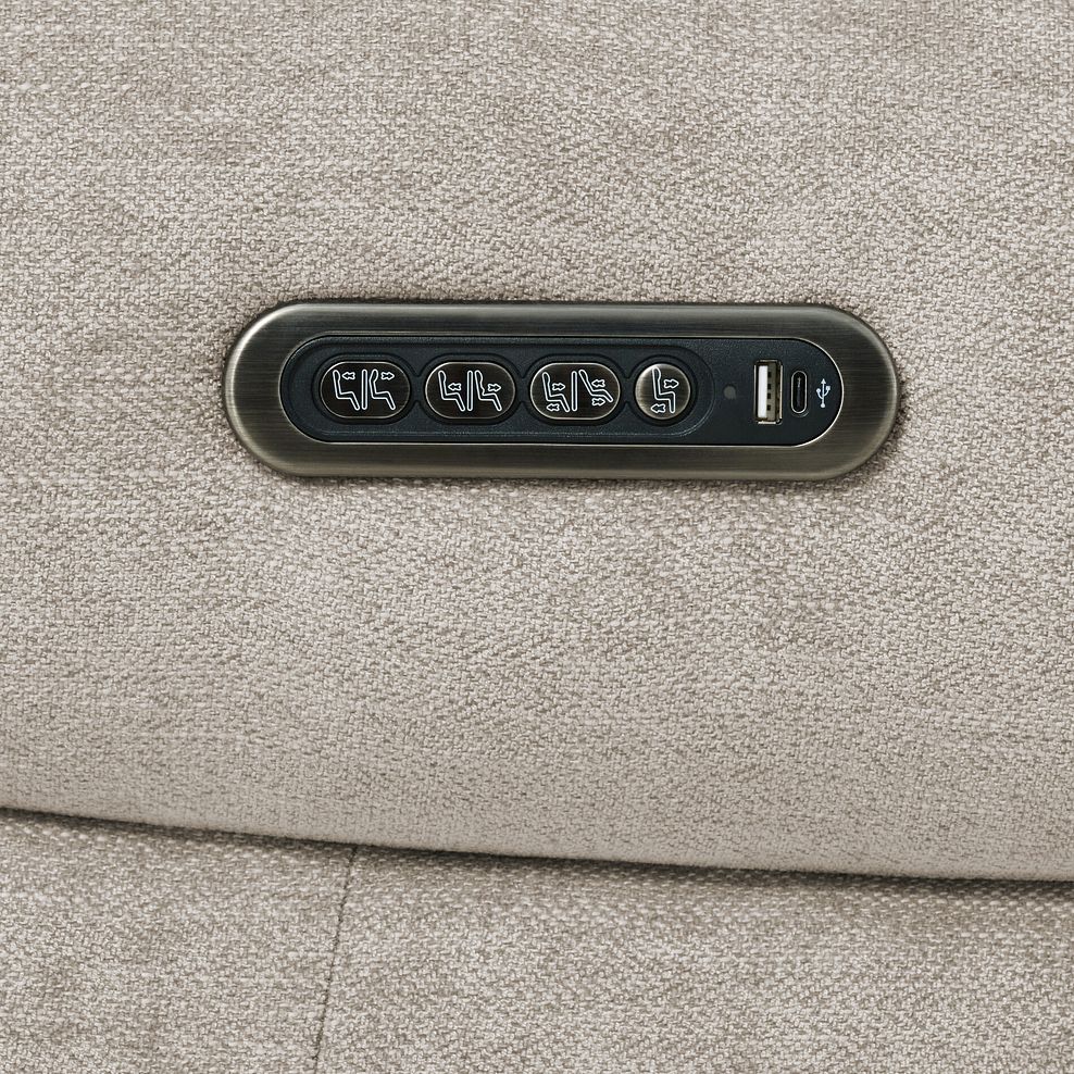 Ezra Group 3 Electric Recliner with Power Headrest  Lumbar Support with 1 Storage Drawer in Darwin Mink Fabric 14