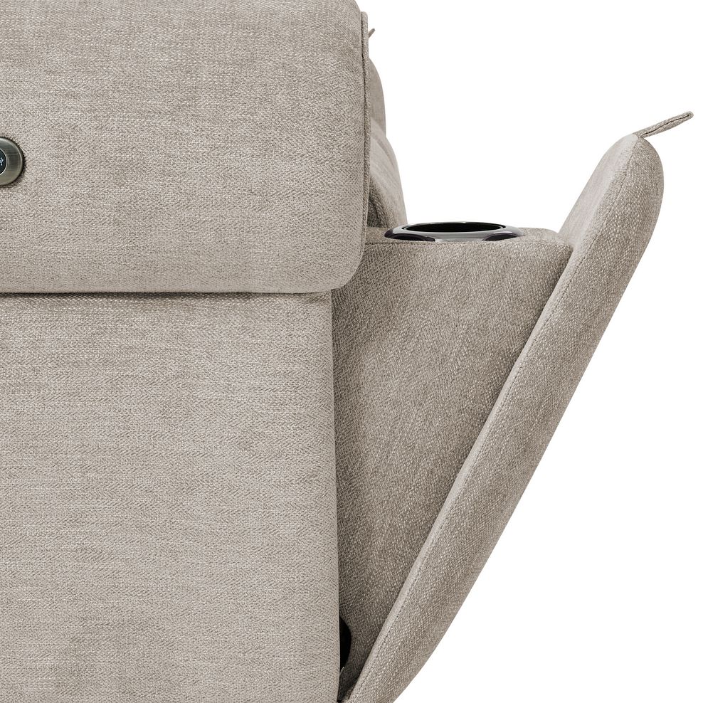 Ezra Group 3 Electric Recliner with Power Headrest  Lumbar Support with 1 Storage Drawer in Darwin Mink Fabric 15