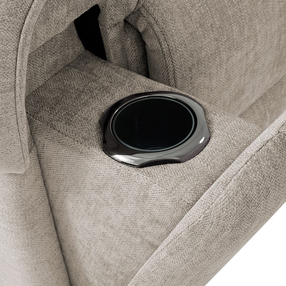 Ezra Group 3 Electric Recliner with Power Headrest  Lumbar Support with 1 Storage Drawer in Darwin Mink Fabric 16
