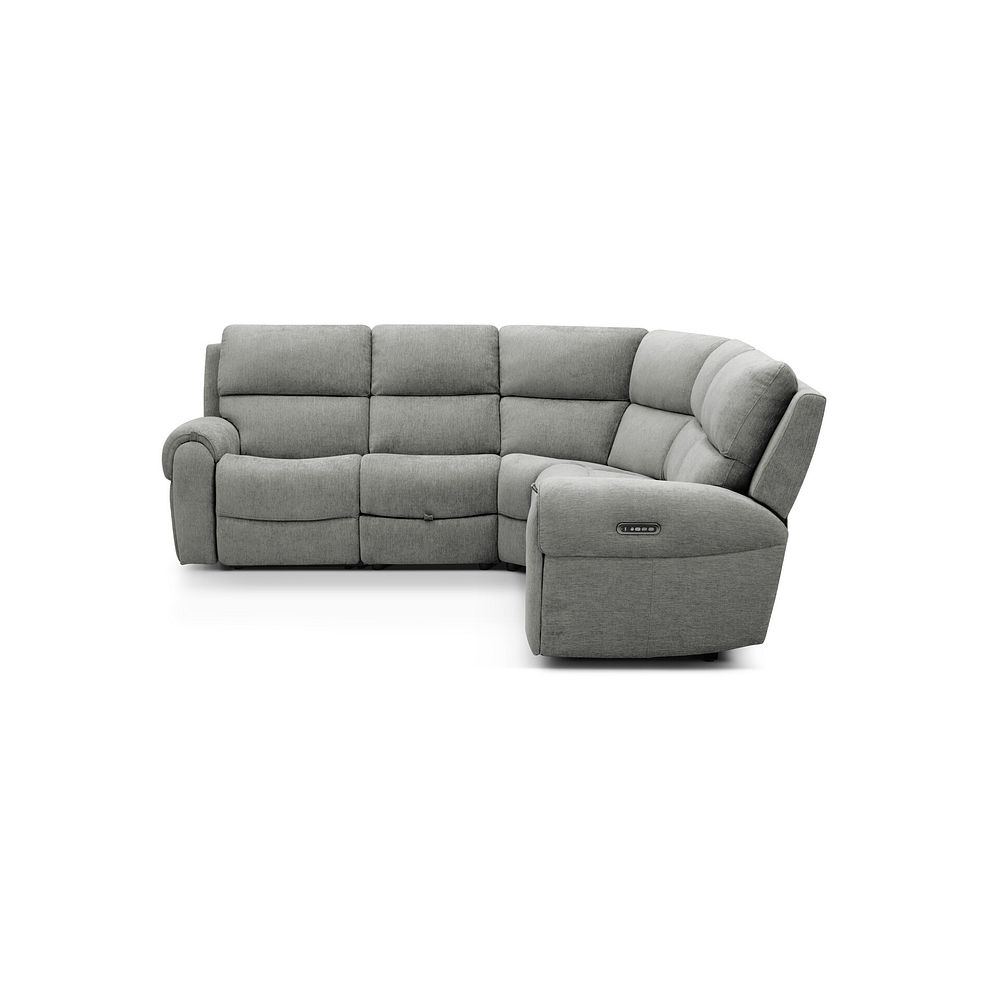 Ezra Group 3 Electric Recliner with Power Headrest & Lumbar Support with 1 Storage Drawer in Darwin Mushroom Fabric 4