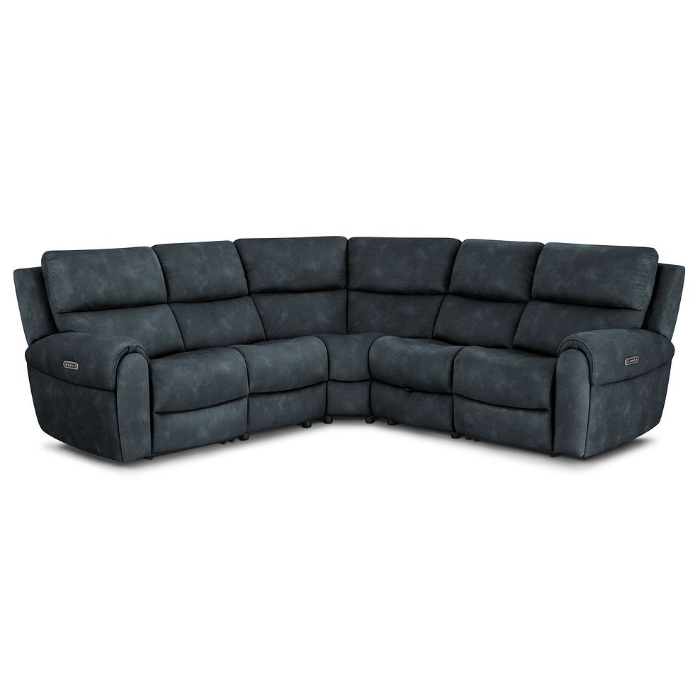 Ezra Group 3 Electric Recliner with Power Headrest & Lumbar Support with 1 Storage Drawer in Dexter Shadow Fabric 1