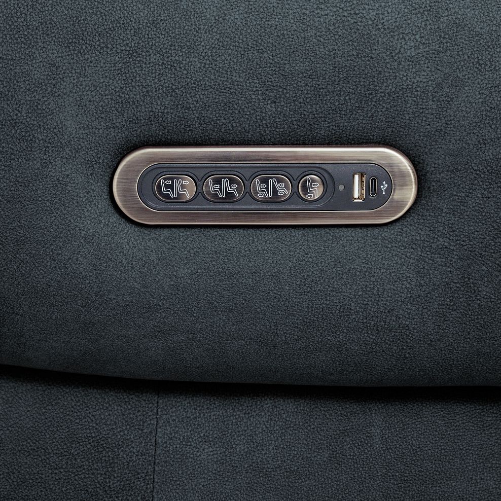 Ezra Group 3 Electric Recliner with Power Headrest & Lumbar Support with 1 Storage Drawer in Dexter Shadow Fabric 10