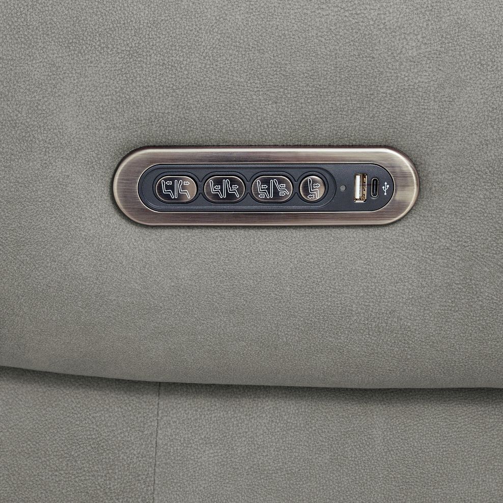 Ezra Group 3 Electric Recliner with Power Headrest & Lumbar Support with 1 Storage Drawer in Dexter Stone Fabric 10