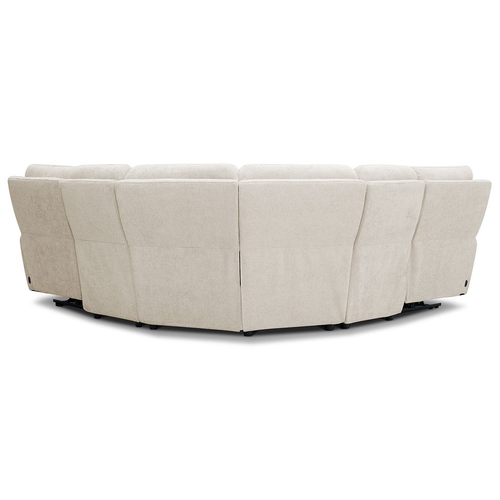 Ezra Group 3 Electric Recliner with Power Headrest & Lumbar Support with 1 Storage Drawer in Hopsack Natural Fabric 7