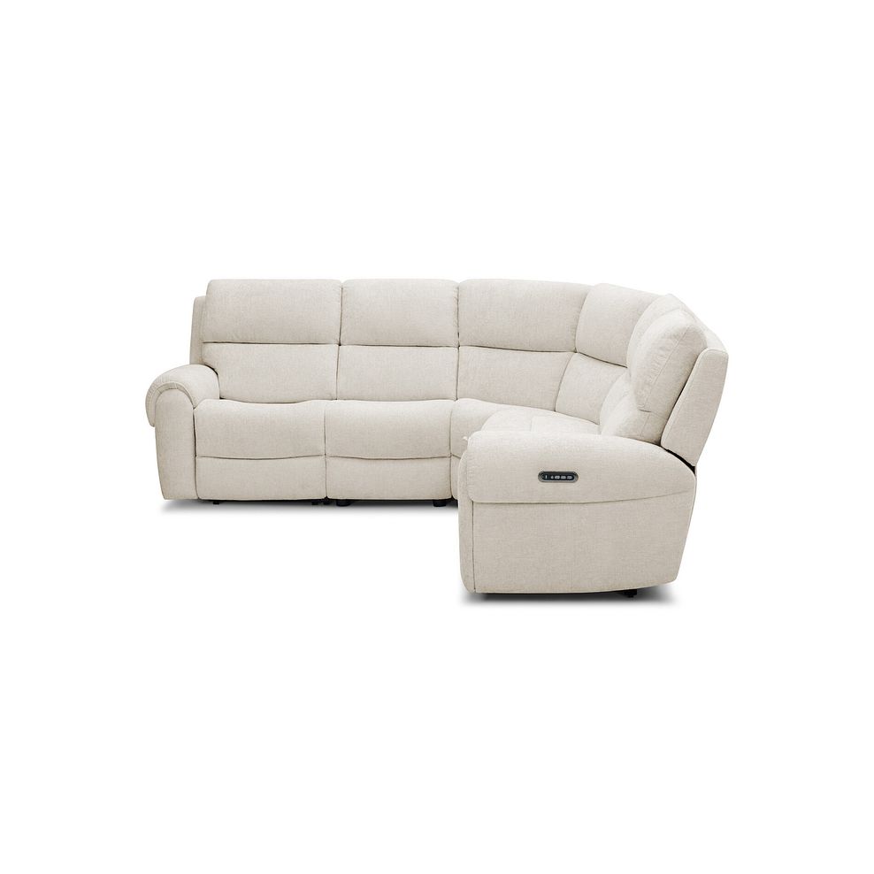 Ezra Group 3 Electric Recliner with Power Headrest & Lumbar Support with 1 Storage Drawer in Hopsack Natural Fabric 6
