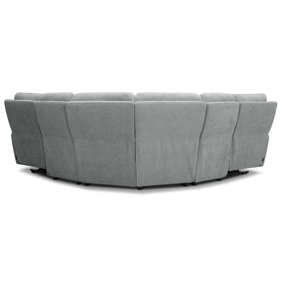 Ezra Group 3 Electric Recliner with Power Headrest & Lumbar Support with 1 Storage Drawer in Hopsack Platinum Fabric 7