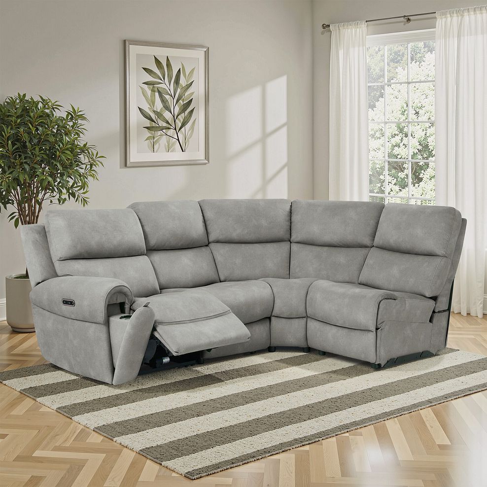 Ezra Group 4 Electric Recliner in Dexter Stone Fabric 1