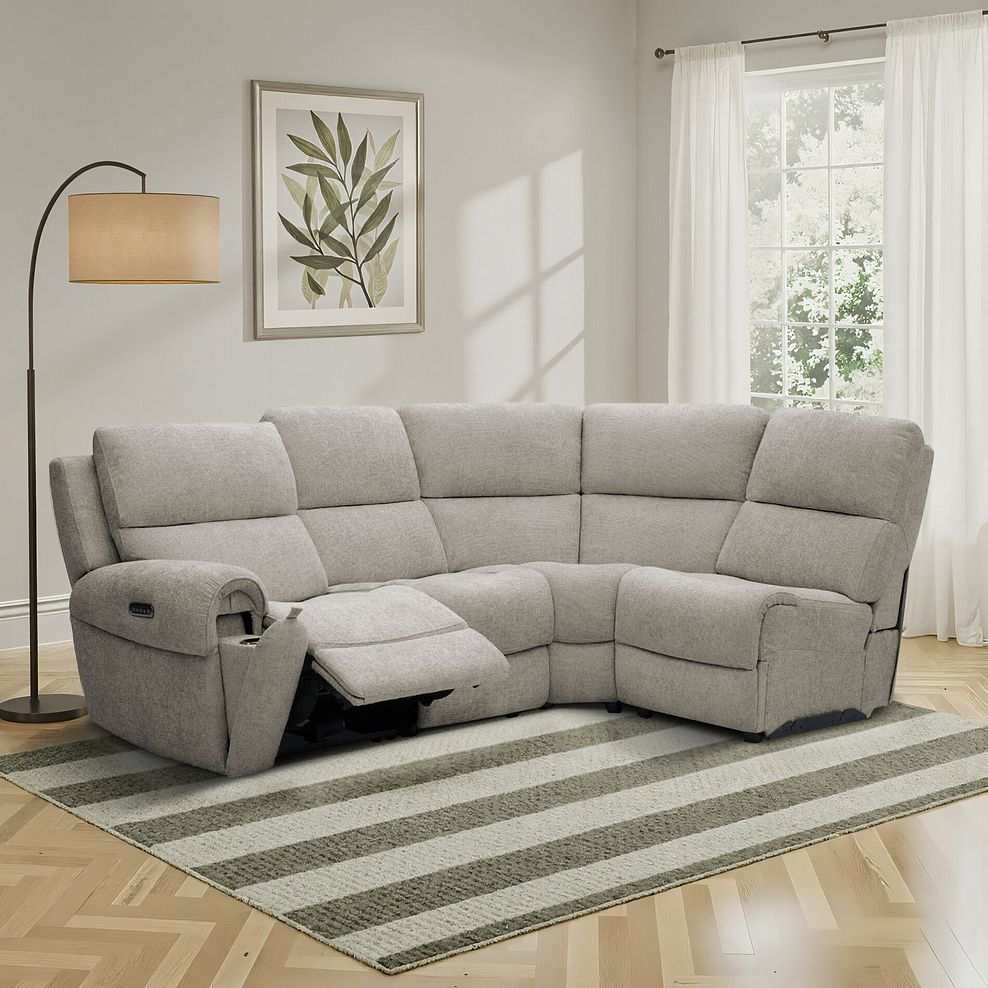 Ezra Group 4 Electric Recliner in Hopsack Linen Fabric 1