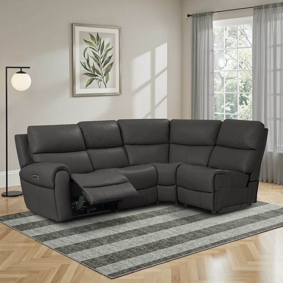 Ezra Group 4 Electric Recliner in Storm Leather 1