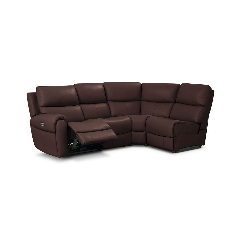 Ezra Group 4 Electric Recliner with Power Headrest & Lumbar Support in Chestnut Leather 2