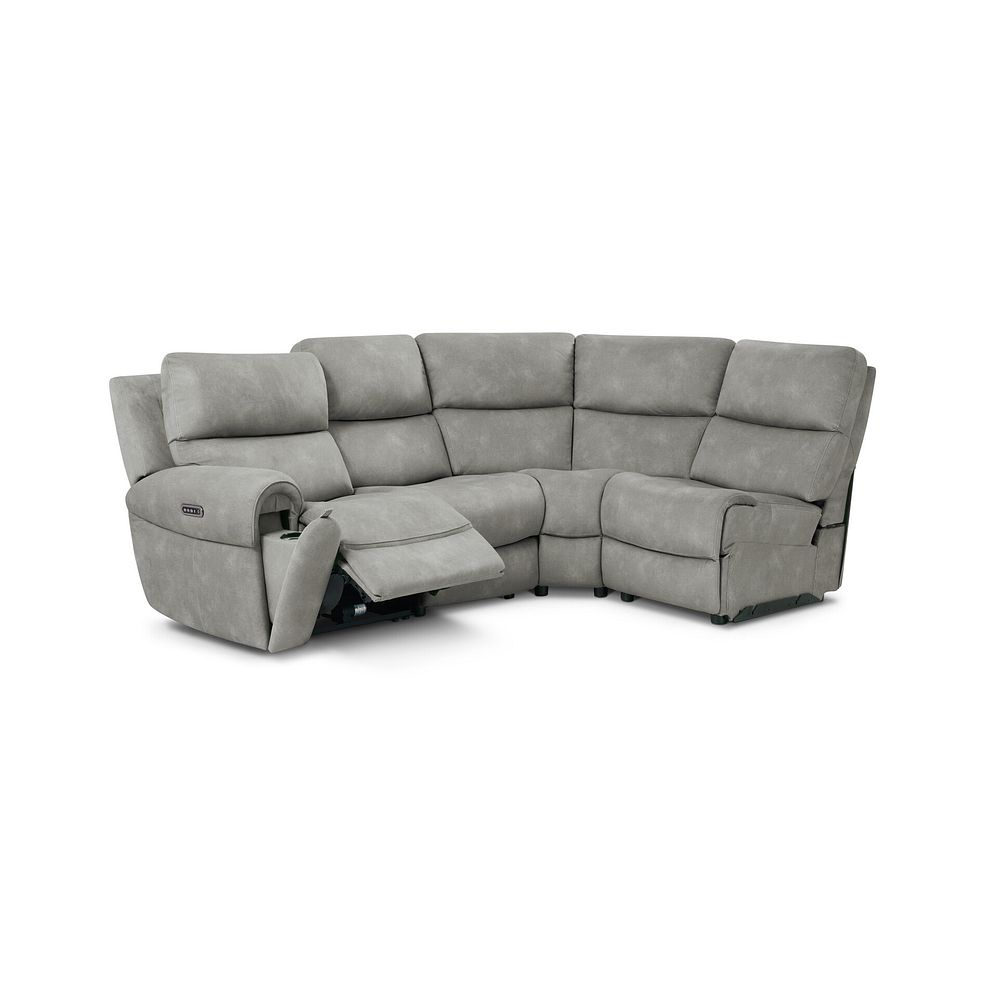 Ezra Group 4 Electric Recliner with Power Headrest & Lumbar Support in Dexter Stone Fabric 3