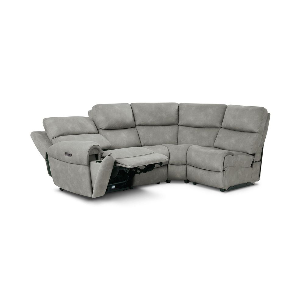 Ezra Group 4 Electric Recliner with Power Headrest & Lumbar Support in Dexter Stone Fabric 4