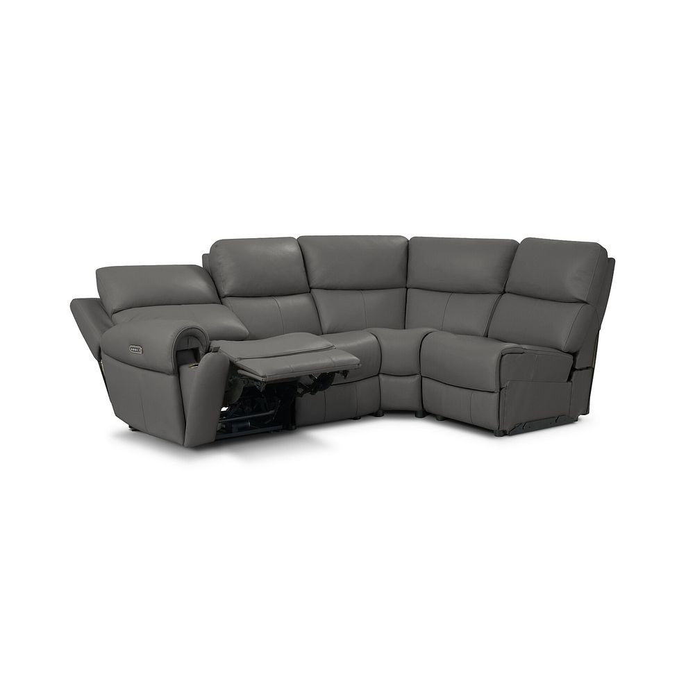Ezra Group 4 Electric Recliner with Power Headrest & Lumbar Support in Elephant Grey Leather 5