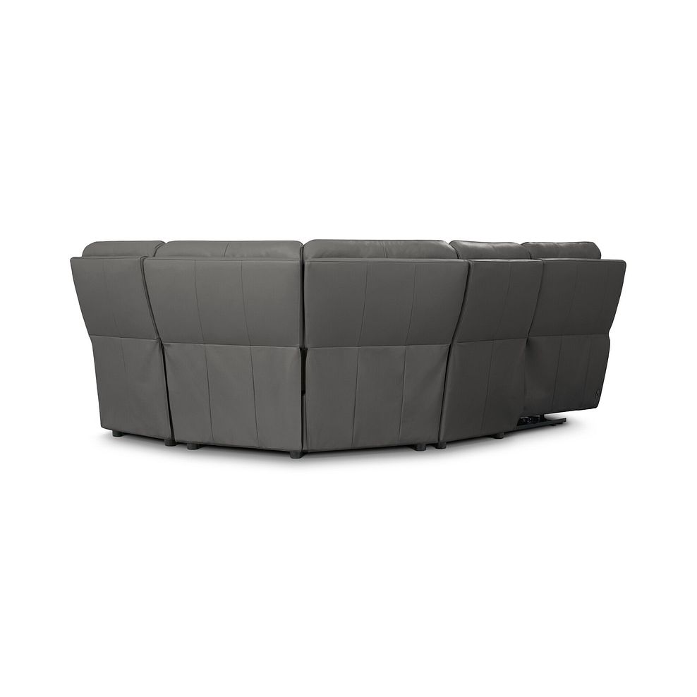 Ezra Group 4 Electric Recliner with Power Headrest & Lumbar Support in Elephant Grey Leather 7