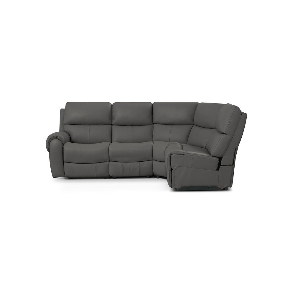 Ezra Group 4 Electric Recliner with Power Headrest & Lumbar Support in Elephant Grey Leather 6